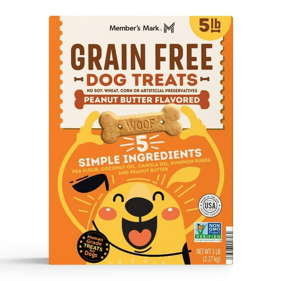 Member's Mark Grain-Free Dog Treat Biscuits, Peanut Butter Flavored, 5 lbs.