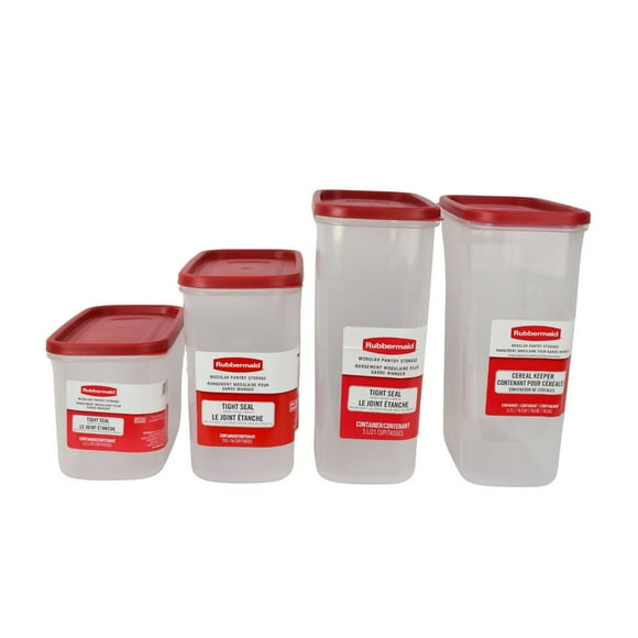 Rubbermaid 4-Pack Modular Pantry Food Storage Containers, Variety Pack