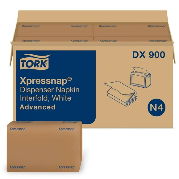 Tork Xpressnap Interfold 1-Ply White Dispenser Napkins 12 pks., 500 napkins/pk.