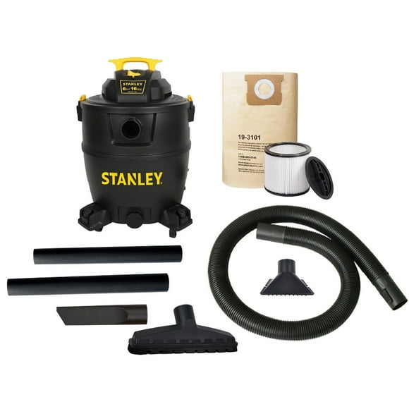 Stanley 16 Gal. 6.0 HP Poly Wet/Dry Vacuum with Hose and Accessories