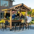 thumbnail image 3 of Backyard Discovery Palisades Outdoor Cedar Bar with PowerPort, 3 of 15