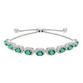 thumbnail image 1 of Oval Cut Gemstone Halo Bolo Bracelet in Sterling Silver, 1 of 5