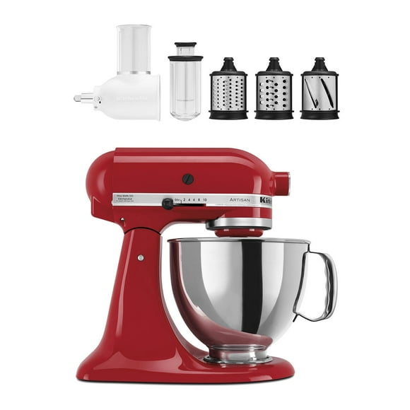 KitchenAid Artisan Series 5-Quart Tilt-Head Stand Mixer with Fresh Prep Slicer/Shredder Attachments
