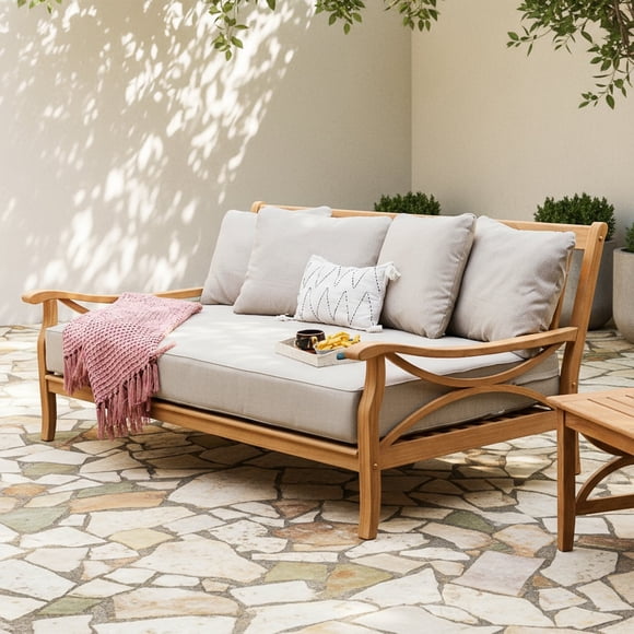 Cambridge Casual Catalina Teak Deep Seating Daybed with Cushion