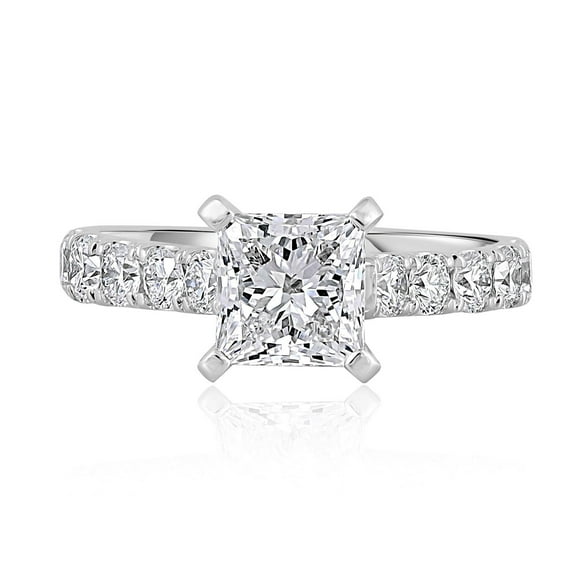 Lab Created Princess Cut Diamond Ring In 18K Gold