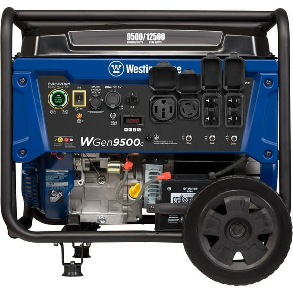 12,500/9500–Watt Westinghouse Gas-Powered Portable Generator + Remote Electric Start