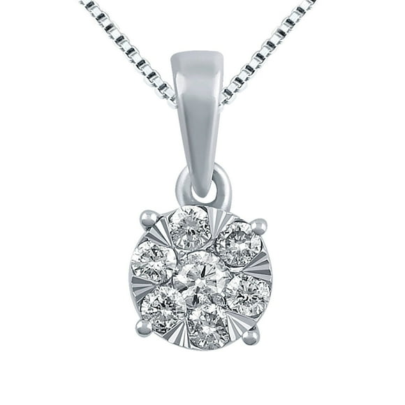 0.23 CT. T.W. Round Cut Diamond Pendant Necklace in 14K Gold