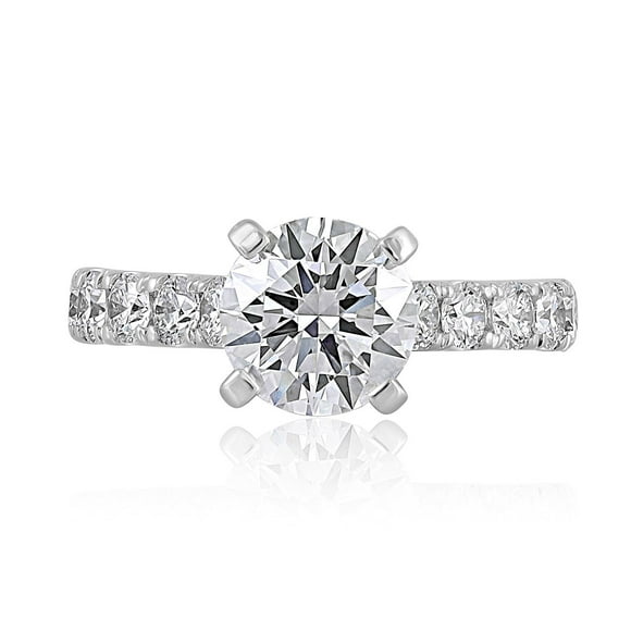 Lab Created Round Cut Diamond Ring in 18K Gold