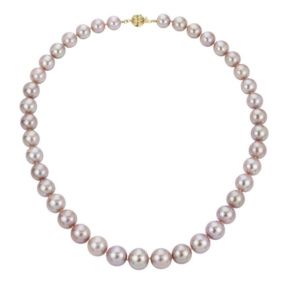Graduated Natural Color Pink Cultured Freshwater Pearl Necklace in 14K Gold