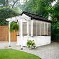 thumbnail image 1 of Backyard Discovery 9' x 6' Traditional Cedar Greenhouse in White - DIY, 1 of 15