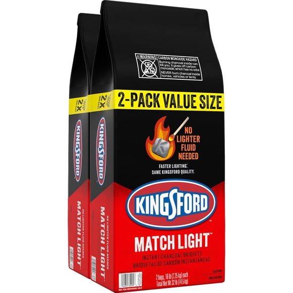 Kingsford Match Light Instant Charcoal Briquettes 2 Pack, 16 Lbs. Each