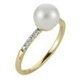 thumbnail image 1 of Cultured Freshwater Pearl and 0.08 CT.T.W. Diamond Ring in 14K Gold, 1 of 6