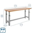 thumbnail image 3 of Seville Classics UltraHD Height Adjustable Workbench, 72" W x 25" D x 28.5”- 42” H, 3 of 19
