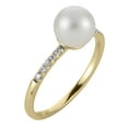thumbnail image 1 of Cultured Freshwater Pearl and 0.08 CT.T.W. Diamond Ring in 14K Gold, 1 of 6