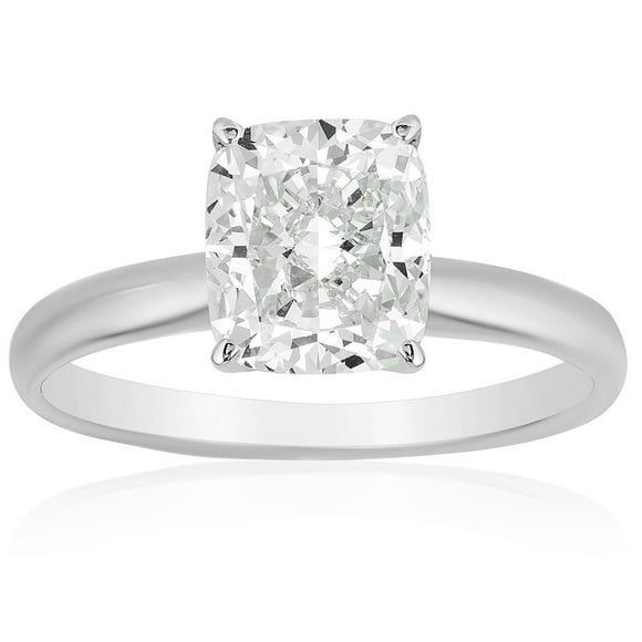 Cushion Cut Solitaire Diamond Ring in 18K Gold