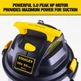 thumbnail image 4 of Stanley 6 Gallon Wet/Dry Vacuum 5.0- Peak HP Stainless Steel, 4 of 25