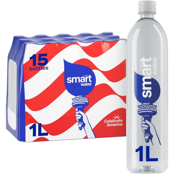 SmartWater Vapor Distilled Premium Water Bottles, 1 L., 15 pk.