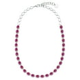 thumbnail image 1 of Oval Cut Lab Created Gemstone Halo Tennis Necklace in Sterling Silver, 1 of 4