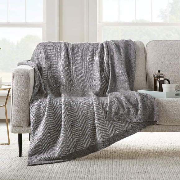 Member's Mark Luxury Premier Collection Herringbone Cozy Knit Throw