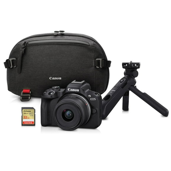 Canon EOS R50 RF-S18-45mm Tripod Grip Bundle