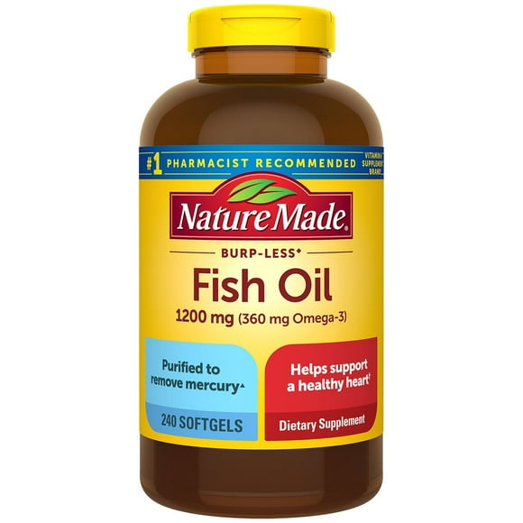 Nature Made Burp-Less Fish Oil 1200 mg Softgels, 240 ct.