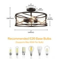 thumbnail image 4 of Cedar Hill 4 -Light 17-in Matte Bronze Semi Flush Mount Light with Light Bulb, 4 of 8