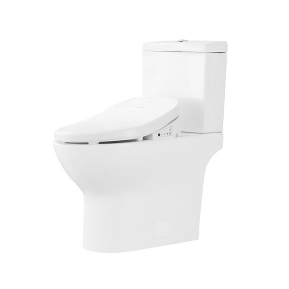 OVE Decors Felix Two-Piece Elongated Dual Flush Ceramic Toilet with Soft Close Toilet Seat