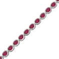 thumbnail image 3 of Oval Cut Gemstone Halo Tennis Bracelet in Sterling Silver, 3 of 6