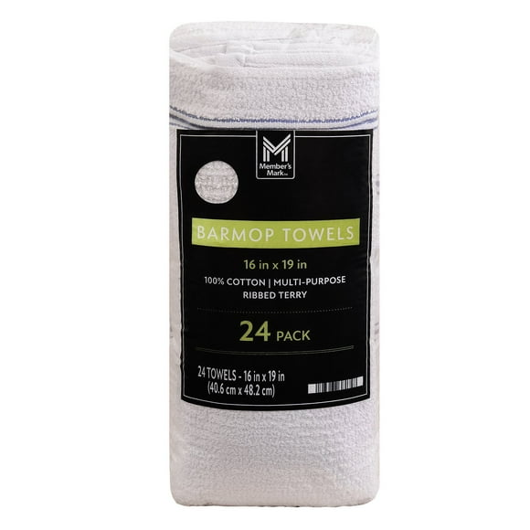 Member's Mark Cotton Bar Mop Towels, 16" x 19", 24 ct.