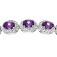 thumbnail image 2 of Oval Cut Gemstone Halo Bolo Bracelet in Sterling Silver, 2 of 5