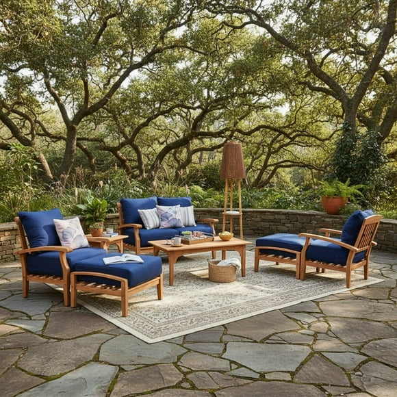 Cambridge Casual Sonoma Teak Deep Seating Patio Set, 7pc