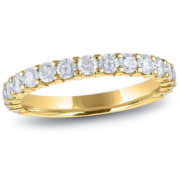 Round Cut Semi Eternity Diamond Band in 14K Gold