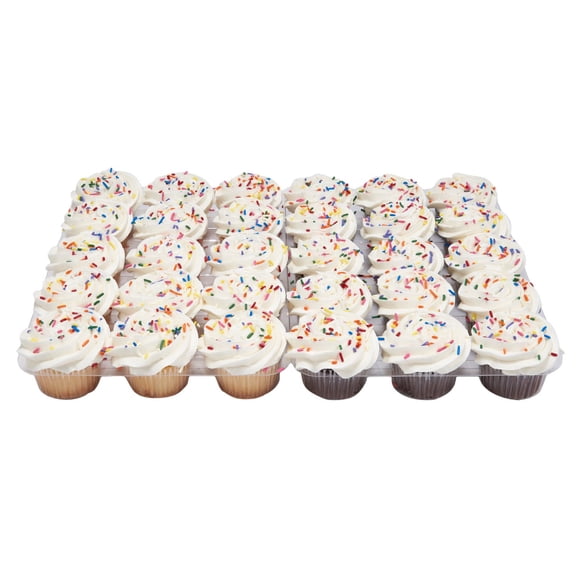White and Chocolate Cupcakes with Whipped Icing, 30 ct.