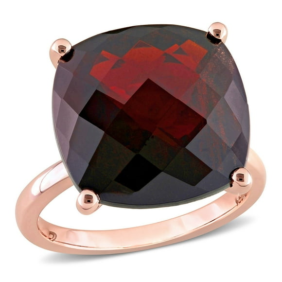Cushion Cut Garnet Ring in 14K Gold