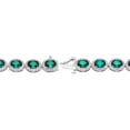 thumbnail image 3 of Oval Cut Gemstone Halo Tennis Bracelet in Sterling Silver, 3 of 5