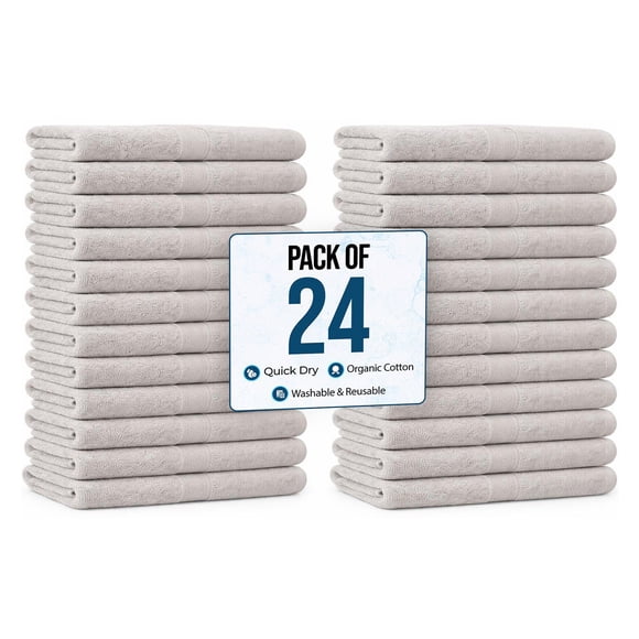 Simpli-Magic Quick Dry Lightweight Cotton Hand Towels – Multi-Use Wash Towels, 16” x 27” Assorted Packs