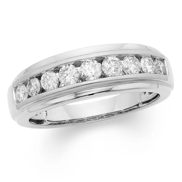 1.00 CT. T.W. Round Cut Single Row Mens Diamond Band in 14K Gold