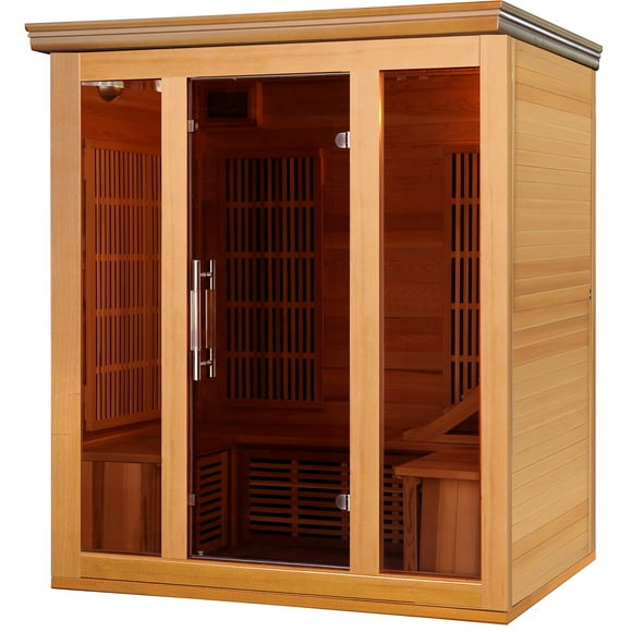 Hybrid Cedar Elite Premium 3-4 Person Sauna with 9 Carbon Heaters