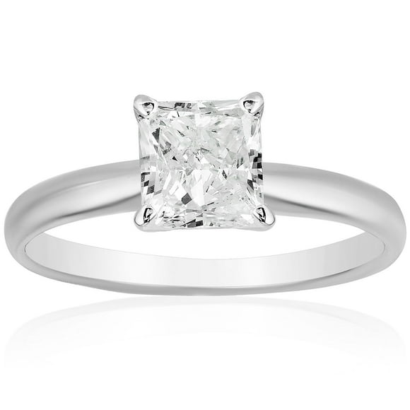 Princess Cut Solitaire Diamond Ring in 18K Gold