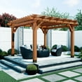 thumbnail image 1 of Backyard Discovery Beaumont Cedar Pergola with Trellis Roof and PowerPort, Choose Size, 1 of 8