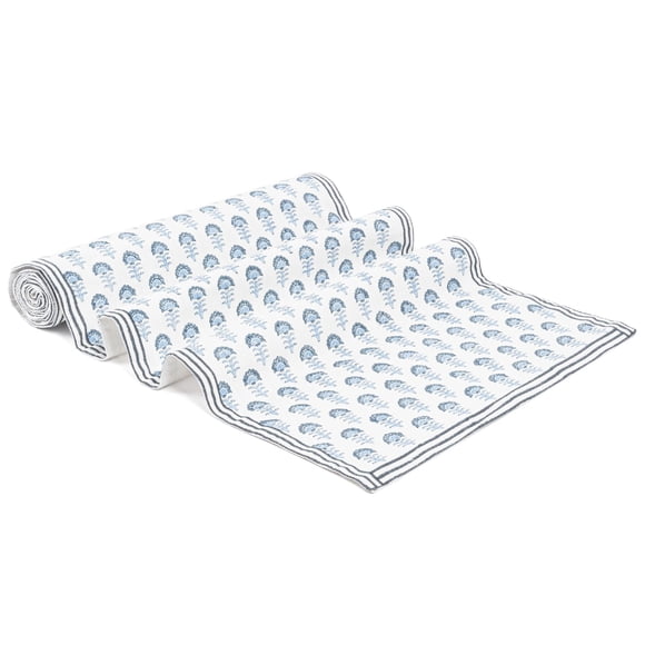 Over&Back 100% Cotton Hand-Blocked Printed Table Runner