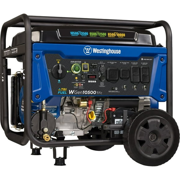 13500/10500- Watt Westinghouse Tri-Fuel Portable Generator with CO Sensor + Remote Electric Start / Propane Hose