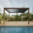 thumbnail image 1 of Mirador Takasho Acacia Finish Louvered Pergola, Choose Size, 1 of 8