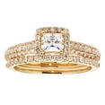 thumbnail image 1 of 1.00 CT. T.W. Princess Diamond Halo Bridal Set in 14K Gold, 1 of 5