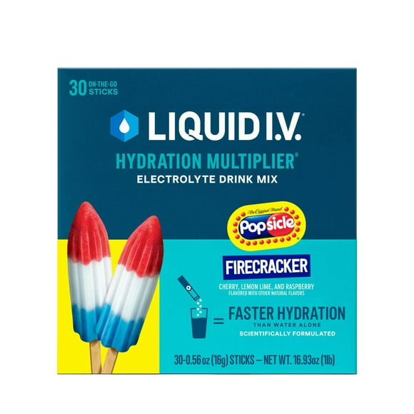 Liquid I.V. Hydration Multiplier Electrolyte Powder, Popsicle Firecracker, 30 pk.