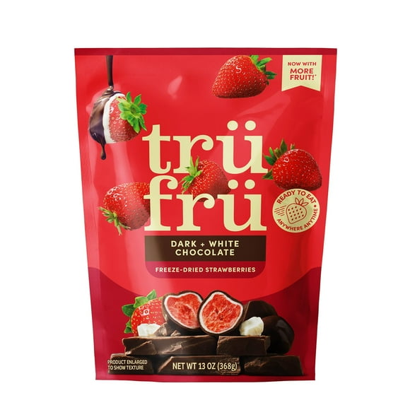Tru Fru Dark and White Chocolate Freeze-Dried Strawberries, 13 oz.