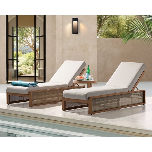 Member's Mark Sandalwood Chaise Lounge Set with Sunbrella Fabric, 3pc