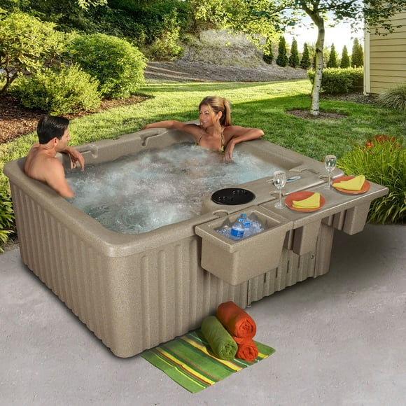 Everlast Spas Escapade 4-Person 20-Jet Lounger Spa with Accessories