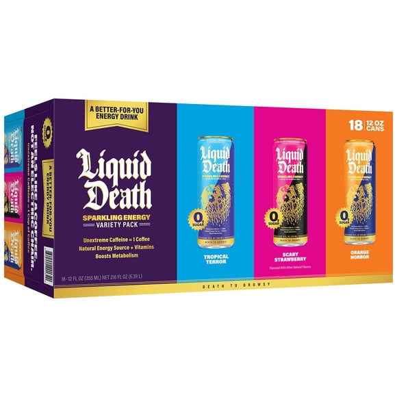 Liquid Death Sparkling Energy Variety Pack, 12 fl. oz., 18 pk.