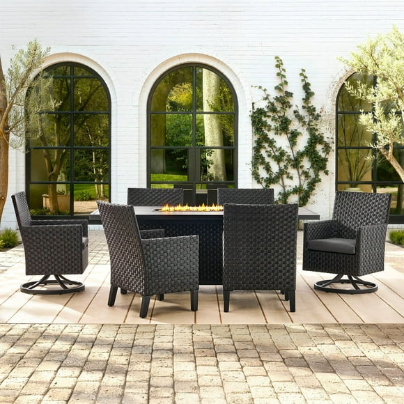 Member's Mark Olympus Fire Dining Set with Sunbrella Fabric, 7pc